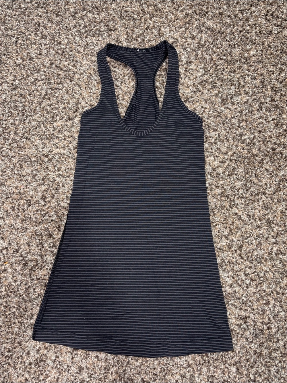 lululemon athletica Black and Gray Striped Racerback Tank